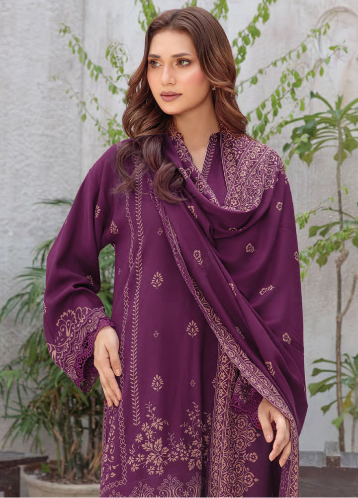 Lakhany Printed Pashmina Suits Unstitched 3 Piece LSM25LP LG-UB-0259-C - Winter Collection