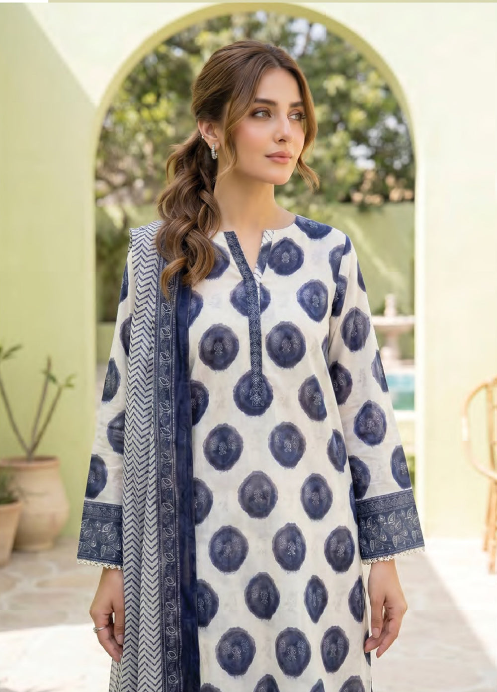 Lakhany Unstitched Printed Lawn 3 Piece Suit LSM26ULP LG-MM-1044 - Casual Collection