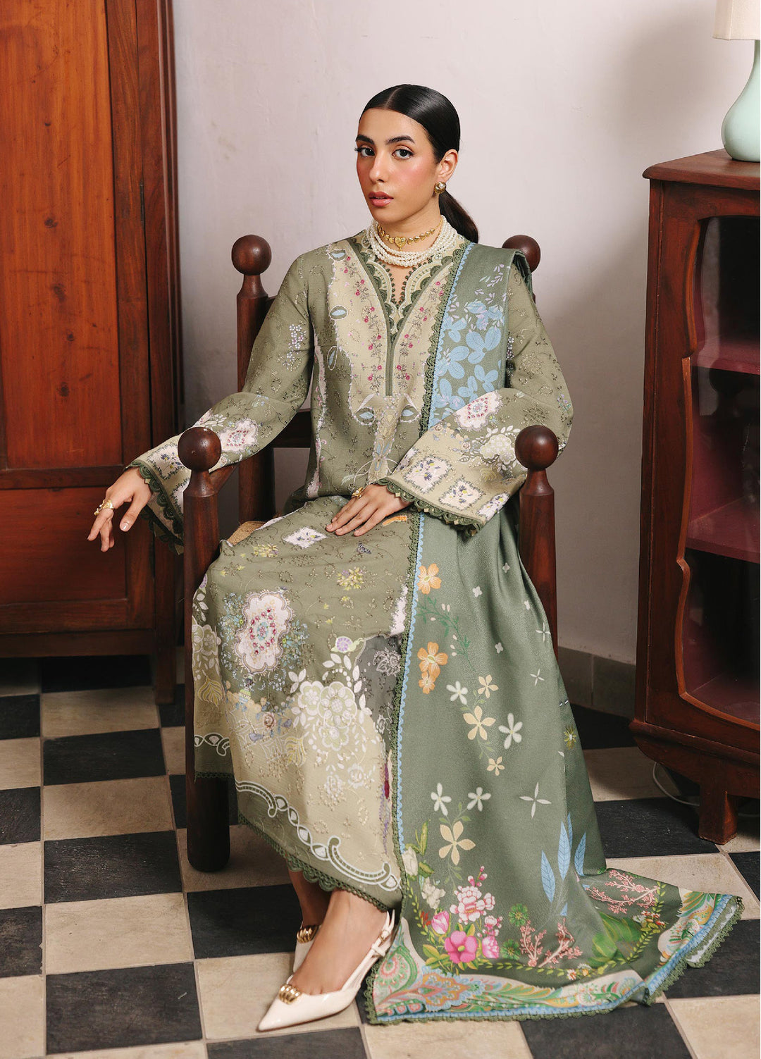 Qprints By Qalamkar Unstitched Linen Embroidered Digital Printed  3 Piece Suits QLM25PW QW-09 A Khanza - Winter Collection