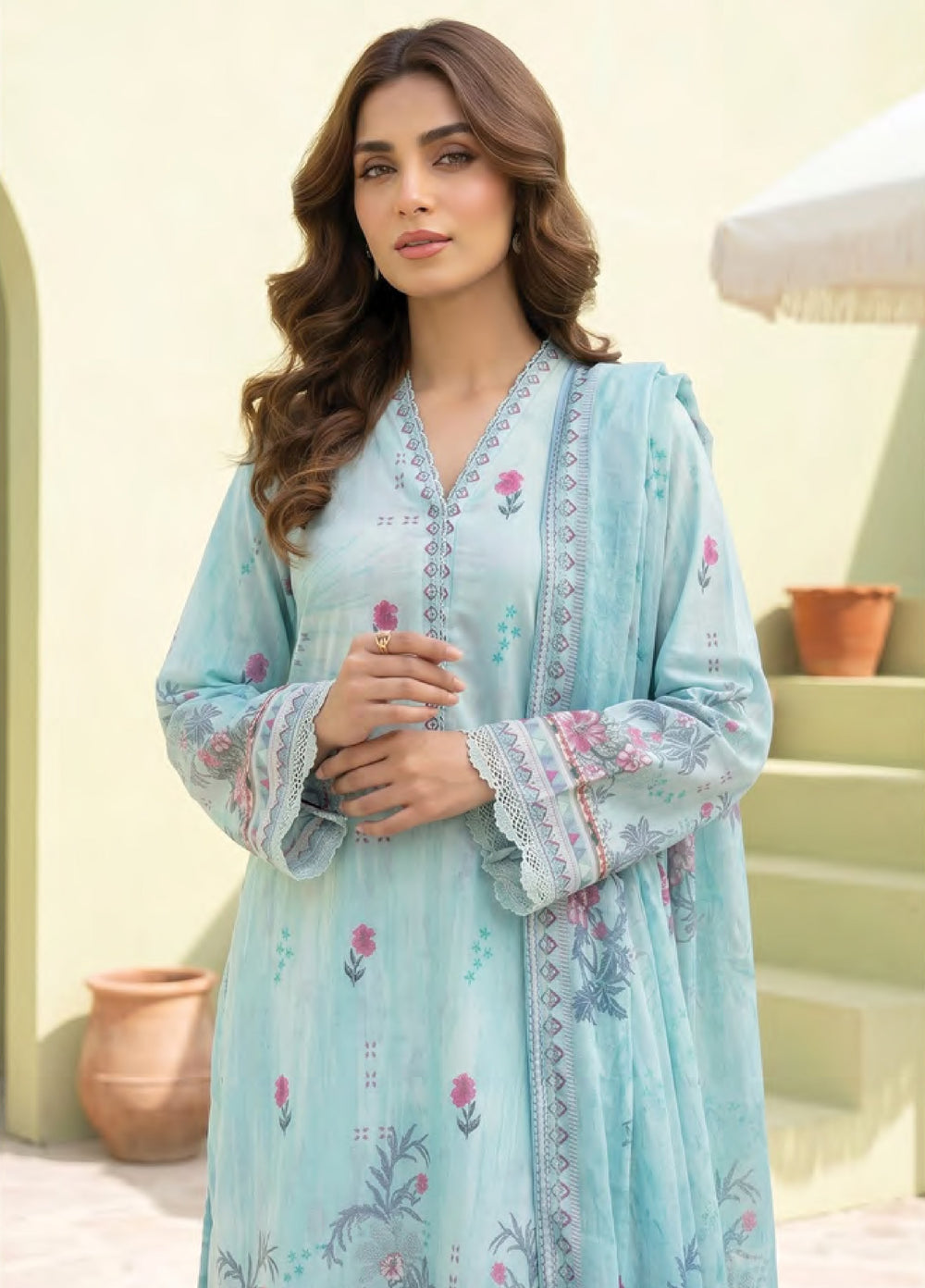 Lakhany Unstitched Printed Lawn 3 Piece Suit LSM26ULP LG-RL-0460 - Casual Collection