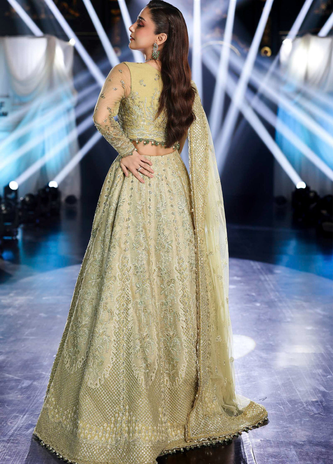 Stardom by Elaf Unstitched Luxury Formals Embroidered Net 3 Piece Suits  EL25SF D-ESH-07 Mint Majesty - Formal Collection