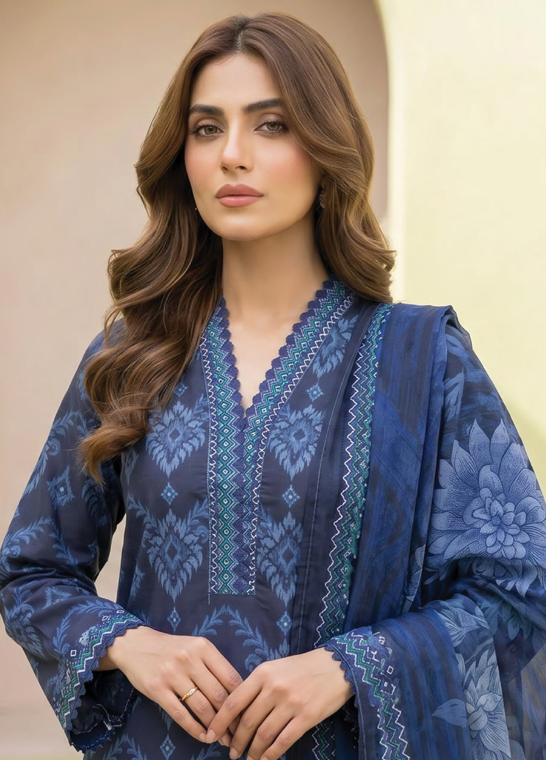Lakhany Unstitched Printed Lawn 3 Piece Suit LSM26ULP LG-UB-0321 - Casual Collection