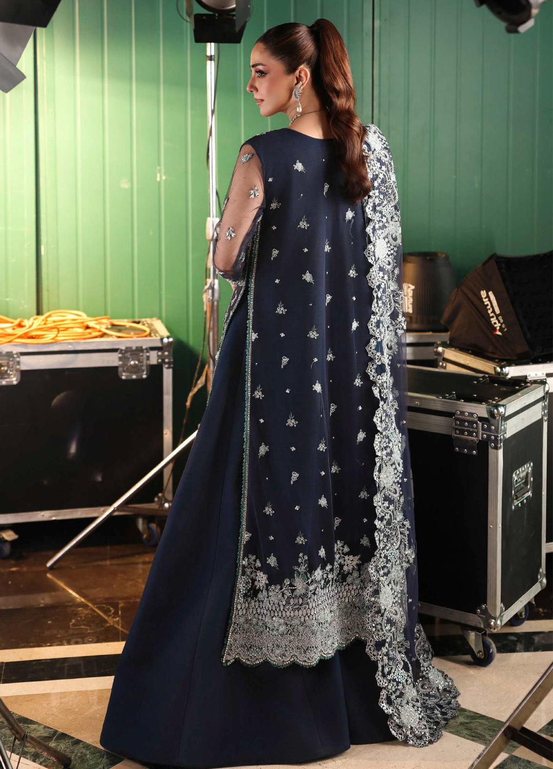 Stardom by Elaf Unstitched Luxury Formals Embroidered Net 3 Piece Suits  EL25SF D-ESH-06 Sky Fall - Formal Collection