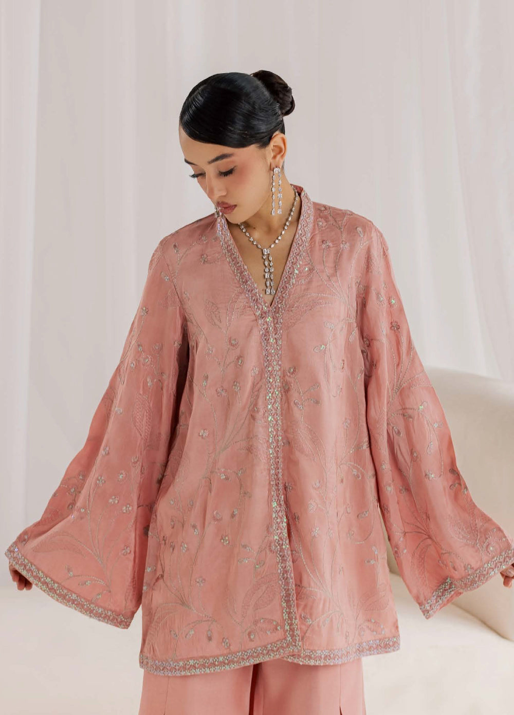 Nureh Women RTW Embroidered Korean Silk 2 Piece Suit NU26RF NP-798 - Festive Collection