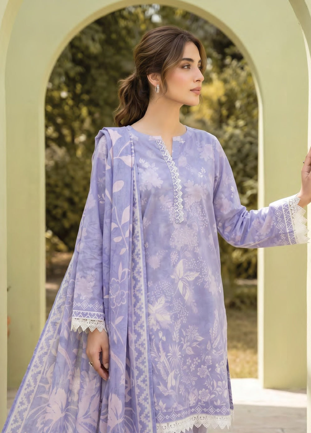 Lakhany Unstitched Printed Lawn 3 Piece Suit LSM26ULP LG-SG-0115 - Casual Collection