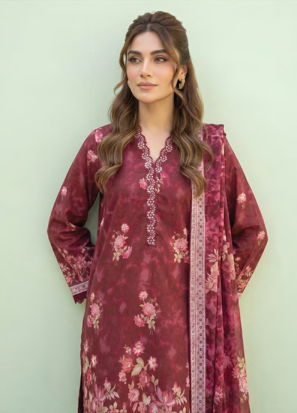 Lakhany Unstitched Printed Lawn 3 Piece Suit LSM26ULP LG-SG-0118 - Casual Collection