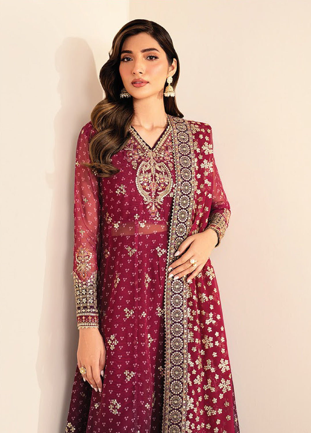 Xenia Formals Unstitched Embroidered Chiffon 3 Piece Suits XE25FU D-01 Nyami - Formal Collection