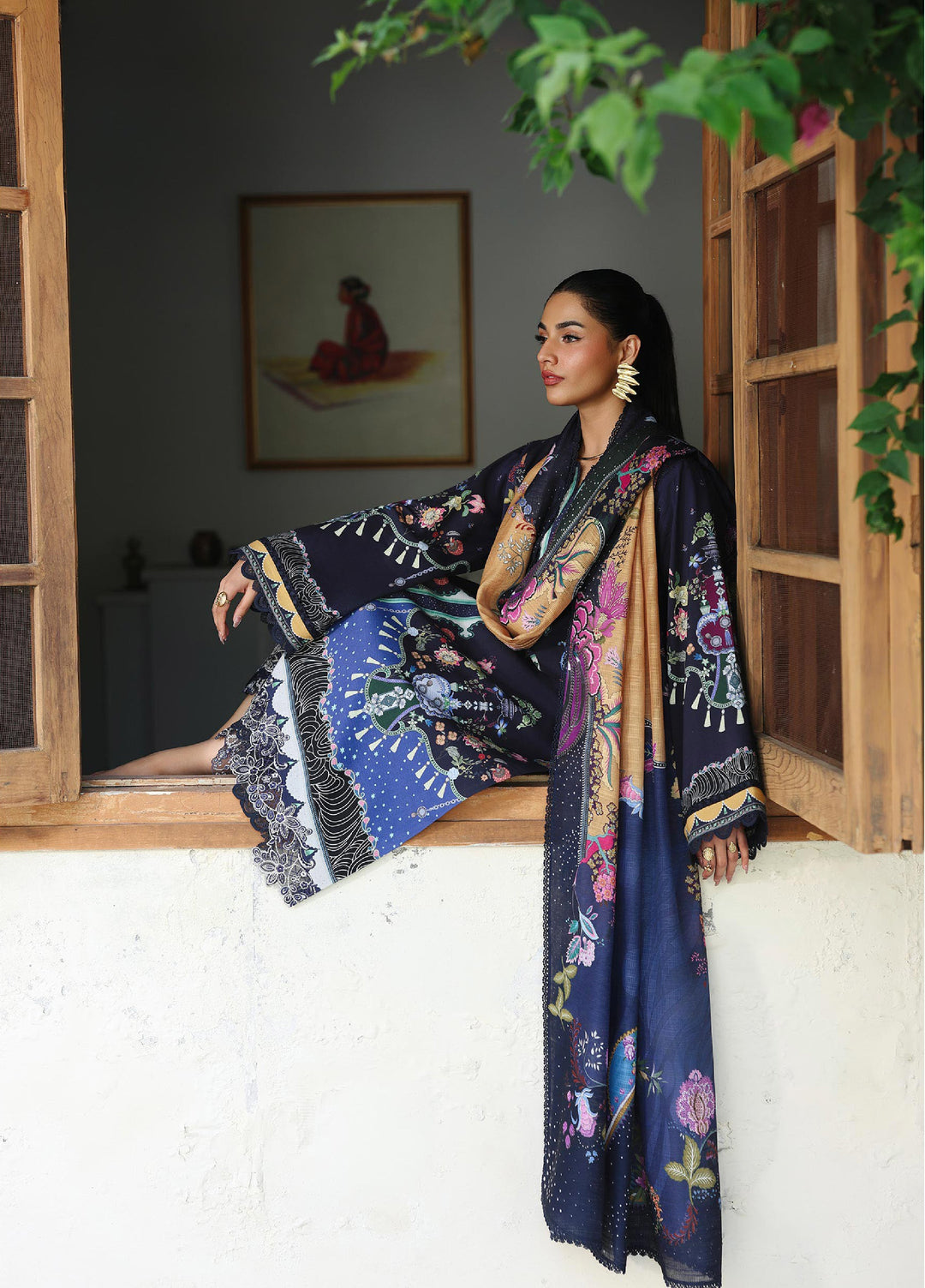 Qprints By Qalamkar Unstitched Linen Printed 3 Piece Suits QLM25PW QW-04 A Allan - Winter Collection