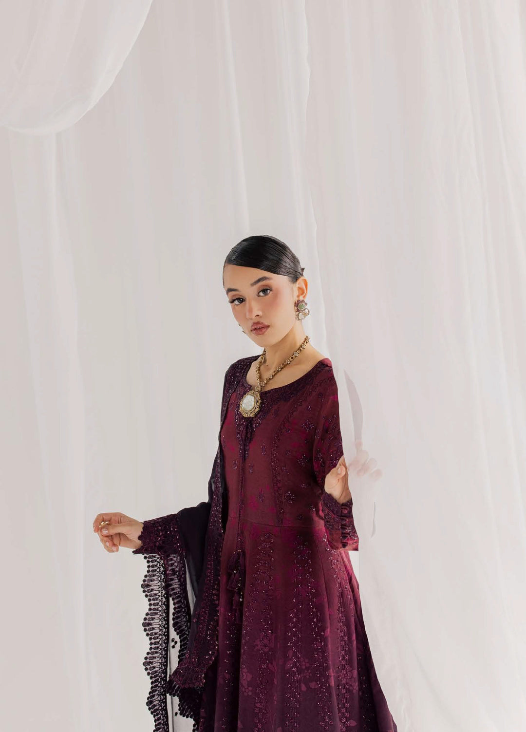 Nureh Women RTW Embroidered Chiffon 3 Piece Suit NU26RF NP-810 - Festive Collection