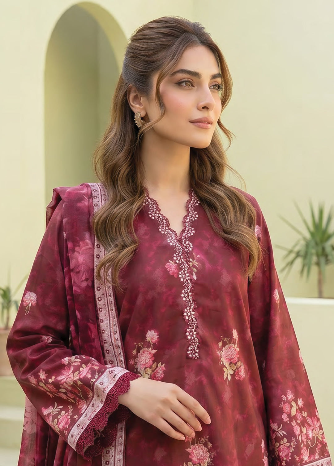 Lakhany Unstitched Printed Lawn 3 Piece Suit LSM26ULP LG-SG-0118 - Casual Collection
