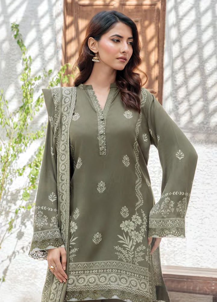 Lakhany Printed Pashmina Suits Unstitched 3 Piece LSM25LP LG-SG-0039-A - Winter Collection