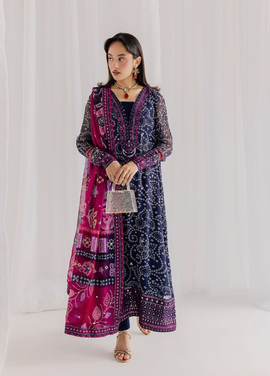 Nureh Women RTW Embroidered Chiffon 3 Piece Suit NU26RF NP-819 - Festive Collection