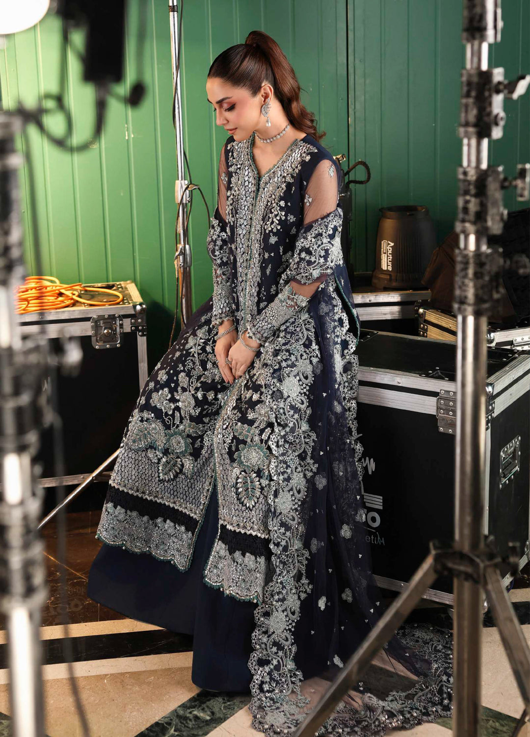 Stardom by Elaf Unstitched Luxury Formals Embroidered Net 3 Piece Suits  EL25SF D-ESH-06 Sky Fall - Formal Collection