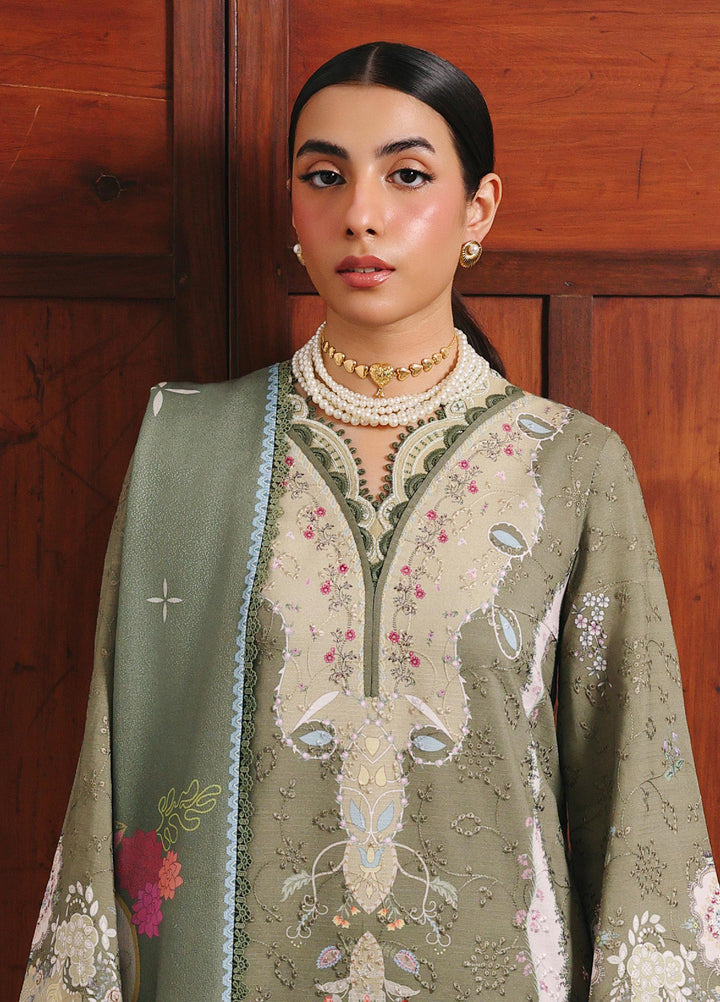 Qprints By Qalamkar Unstitched Linen Embroidered Digital Printed  3 Piece Suits QLM25PW QW-09 A Khanza - Winter Collection