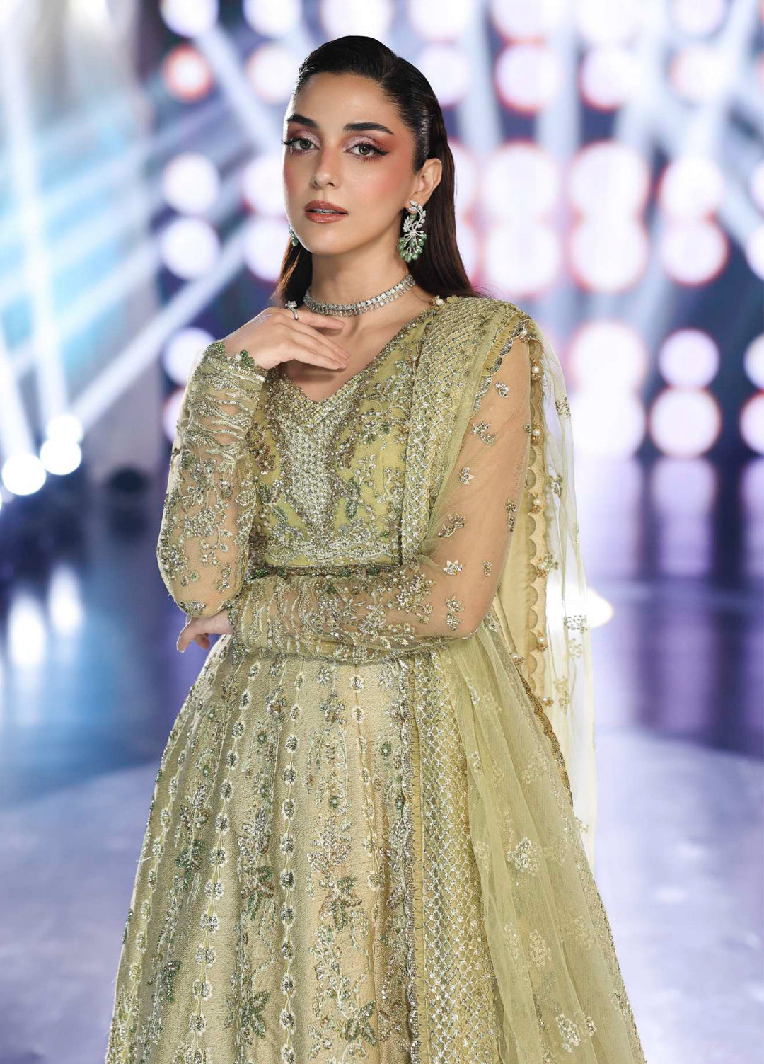 Stardom by Elaf Unstitched Luxury Formals Embroidered Net 3 Piece Suits  EL25SF D-ESH-07 Mint Majesty - Formal Collection