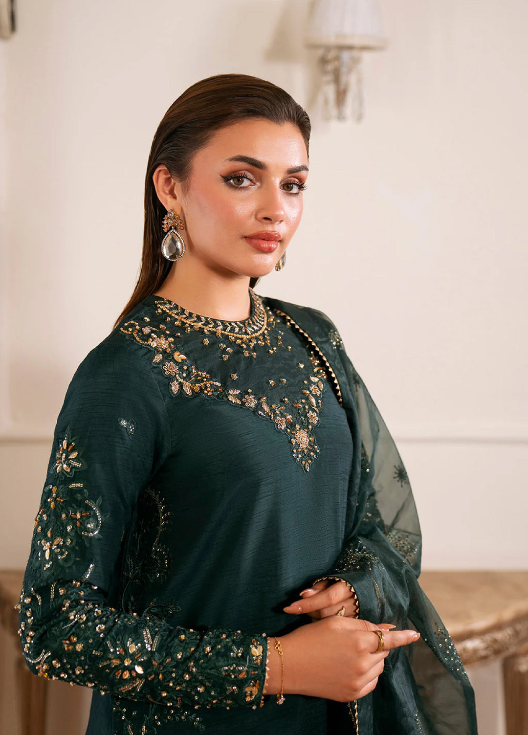 Luxe by Neeshay Pret Korean Raw Silk Emerelle - Festive Collection