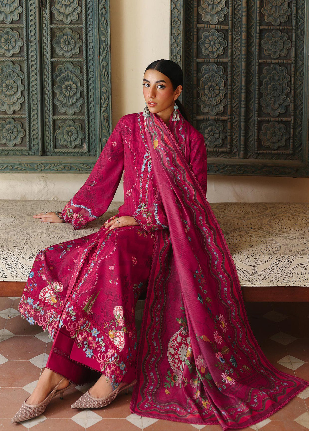 Qprints By Qalamkar Unstitched Linen Printed 3 Piece Suits QLM25PW QW-02 A Mirel - Winter Collection