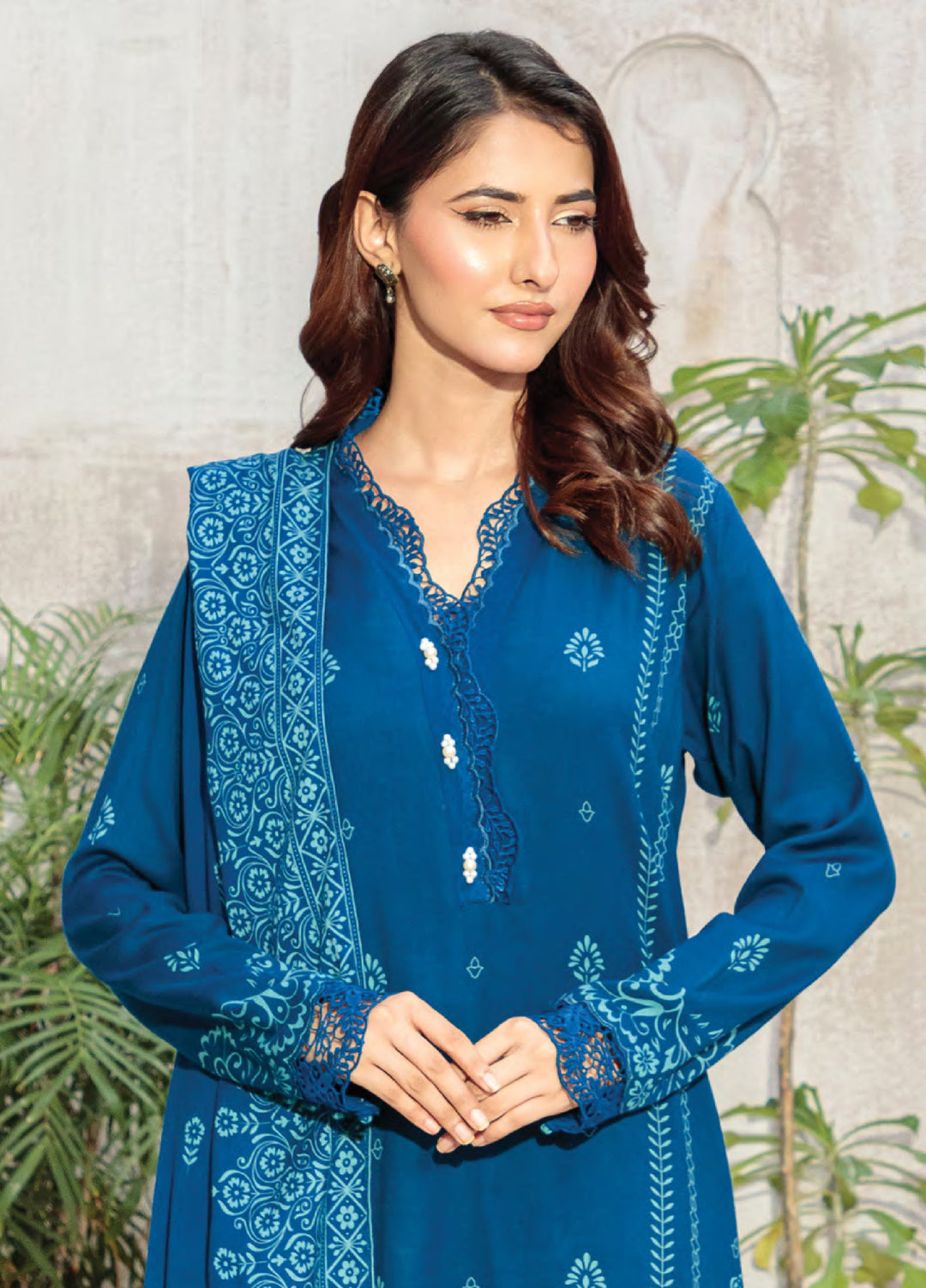 Lakhany Printed Pashmina Suits Unstitched 3 Piece LSM25LP LG-UB-0259-A - Winter Collection