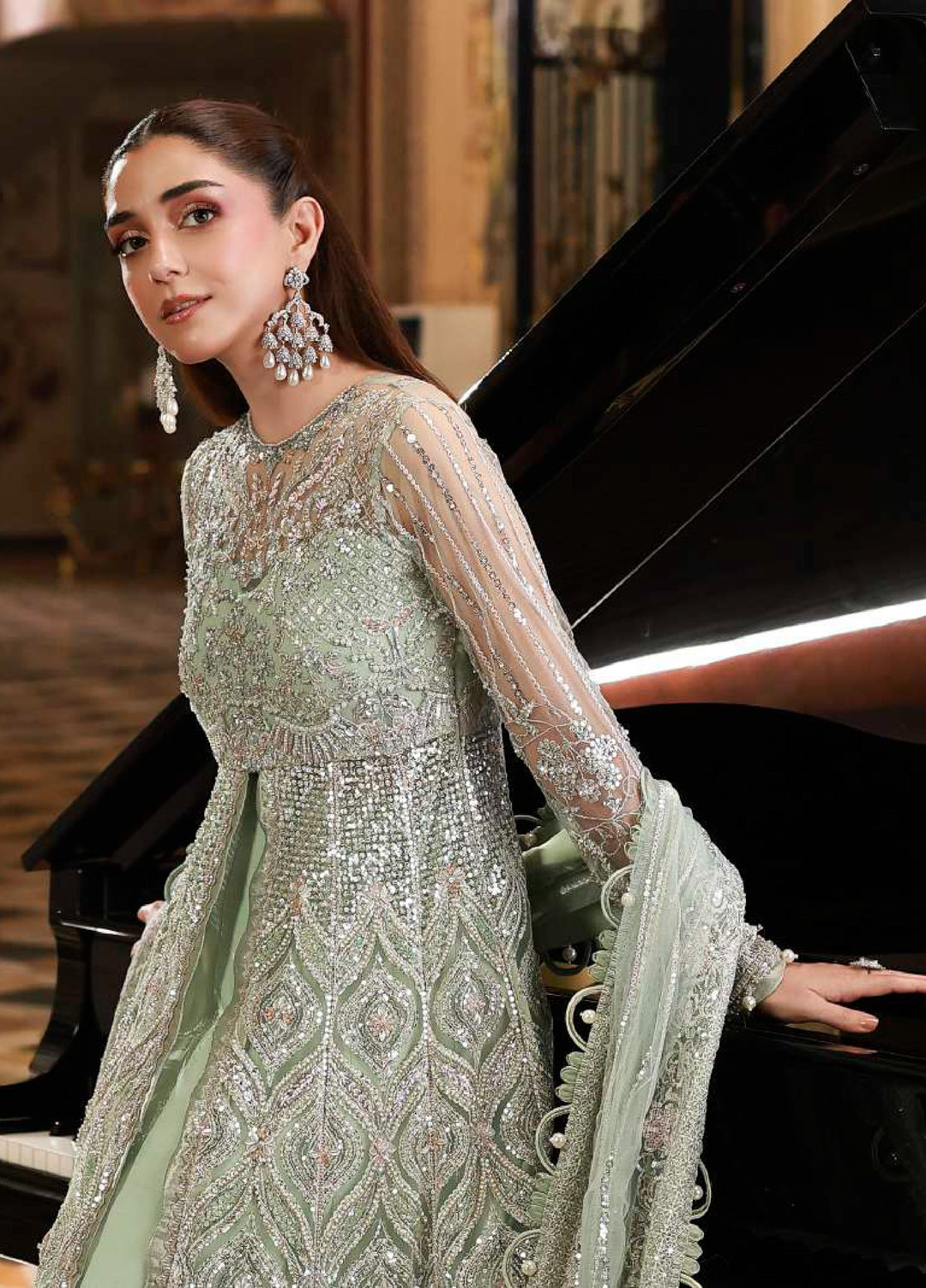 Stardom by Elaf Unstitched Luxury Formals Embroidered Net 3 Piece Suits  EL25SF D-ESH-10 Diana - Formal Collection
