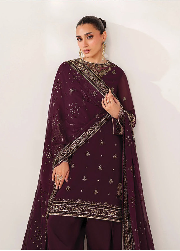 Xenia Formals Unstitched Embroidered Chiffon 3 Piece Suits XE25FU D-10 Nuri - Formal Collection