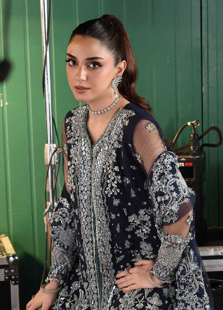 Stardom by Elaf Unstitched Luxury Formals Embroidered Net 3 Piece Suits  EL25SF D-ESH-06 Sky Fall - Formal Collection