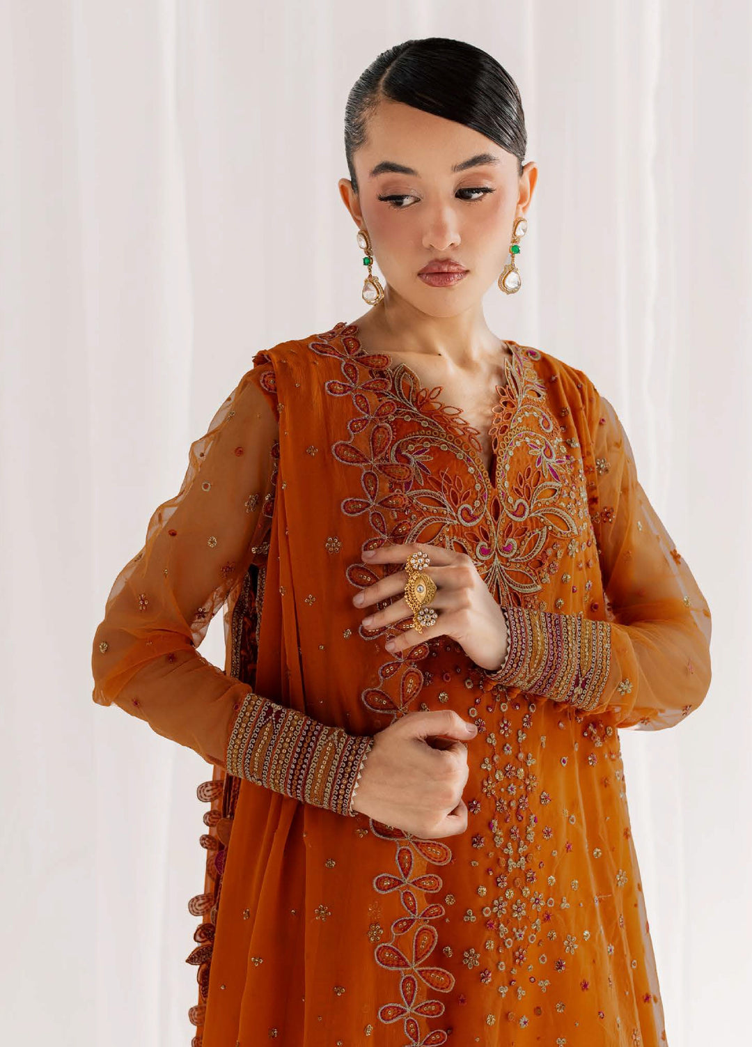 Nureh Women RTW Embroidered Net 3 Piece Suit NU26RF NP-817 - Festive Collection