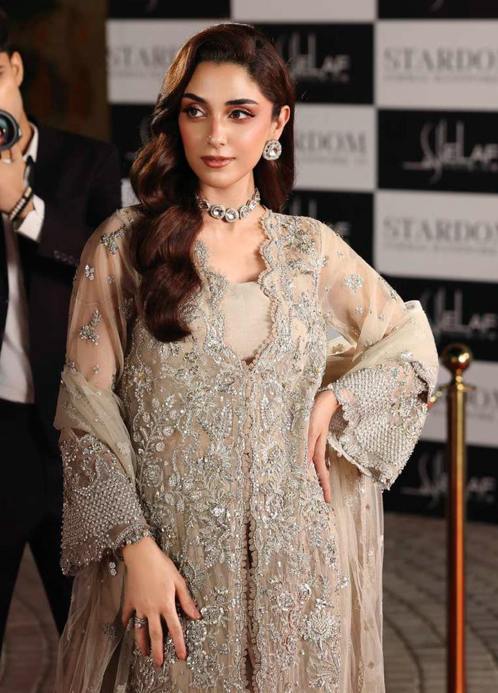 Stardom by Elaf Unstitched Luxury Formals Embroidered Organza 3 Piece Suits  EL25SF D-ESH-08 Star Dust - Formal Collection