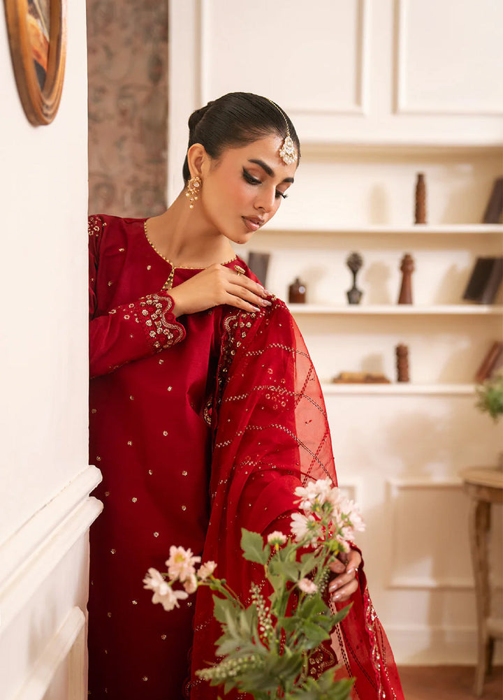 Luxe by Neeshay Pret Korean Raw Silk Crimora - Festive Collection