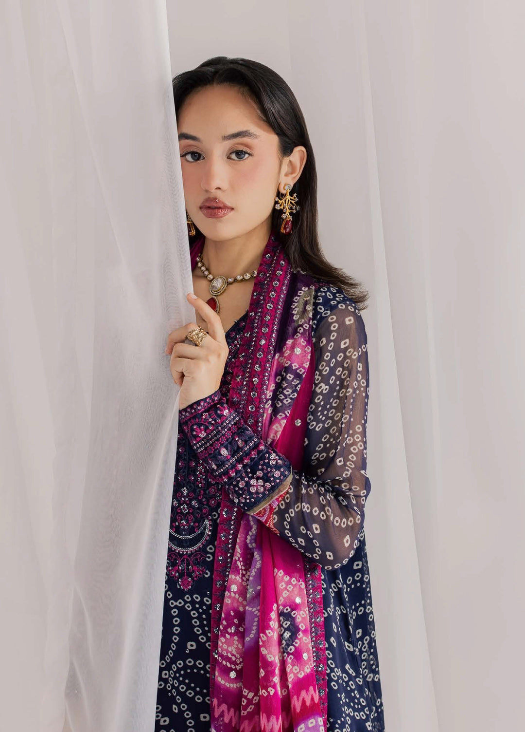 Nureh Women RTW Embroidered Chiffon 3 Piece Suit NU26RF NP-819 - Festive Collection