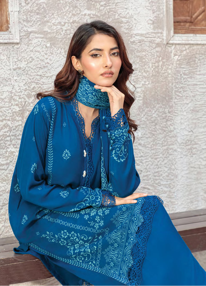 Lakhany Printed Pashmina Suits Unstitched 3 Piece LSM25LP LG-UB-0259-A - Winter Collection