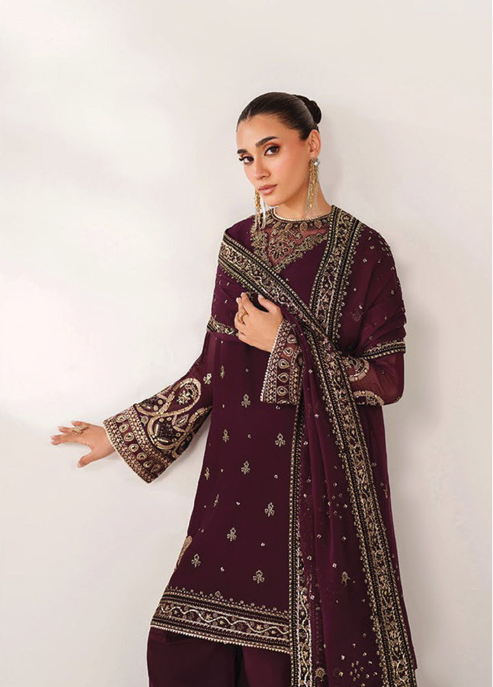 Xenia Formals Unstitched Embroidered Chiffon 3 Piece Suits XE25FU D-10 Nuri - Formal Collection