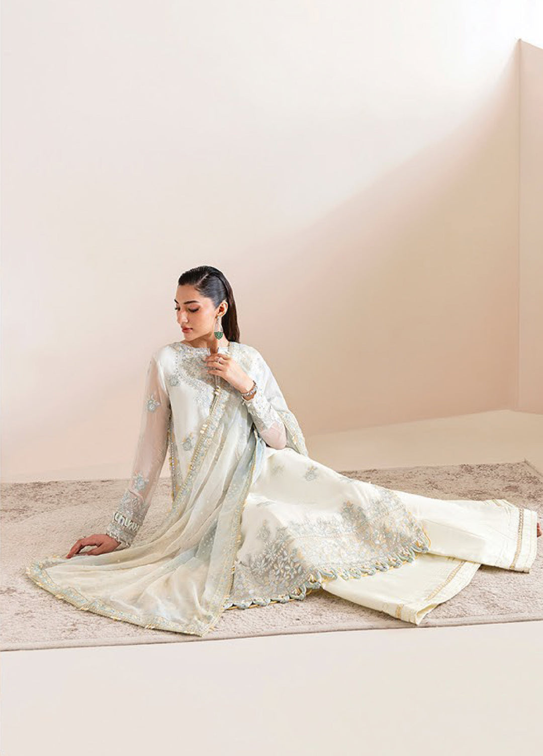 Xenia Formals Unstitched Embroidered Chiffon 3 Piece Suits XE25FU D-09 Nooria - Formal Collection