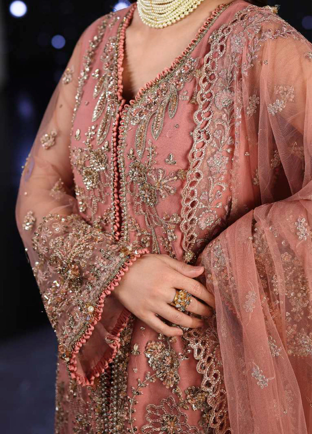 Stardom by Elaf Unstitched Luxury Formals Embroidered Net 3 Piece Suits  EL25SF D-ESH-05 Beyond Beauty - Formal Collection