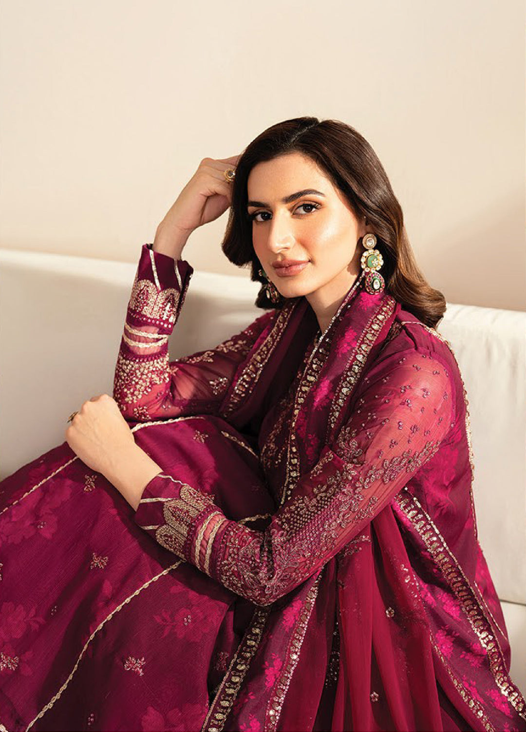 Xenia Formals Unstitched Embroidered Chiffon 3 Piece Suits XE25FU D-05 Ersa - Formal Collection