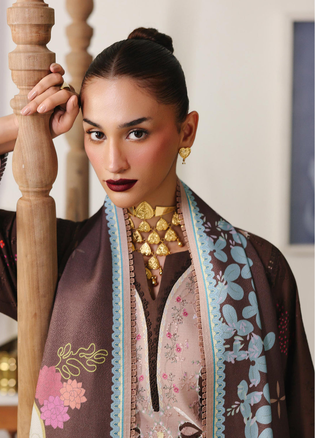 Qprints By Qalamkar Unstitched Linen Embroidered Digital Printed  3 Piece Suits QLM25PW QW-09 B Rabella - Winter Collection