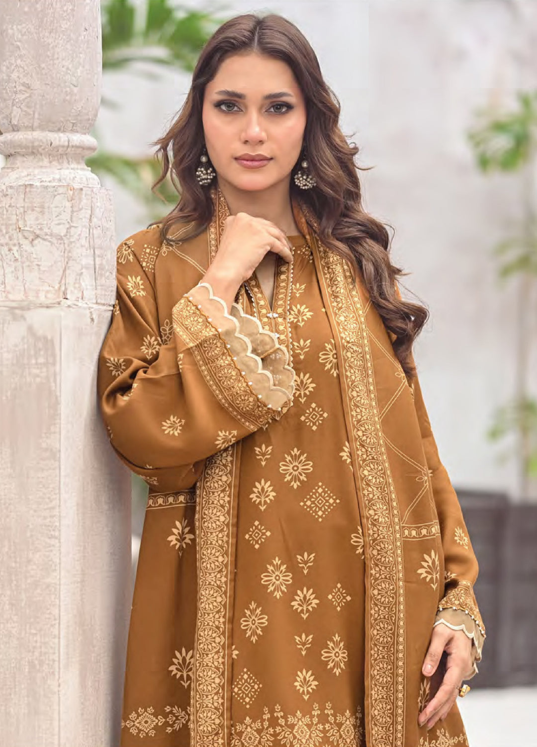 Lakhany Printed Pashmina Suits Unstitched 3 Piece LSM25LP LG-RL-0346-B - Winter Collection