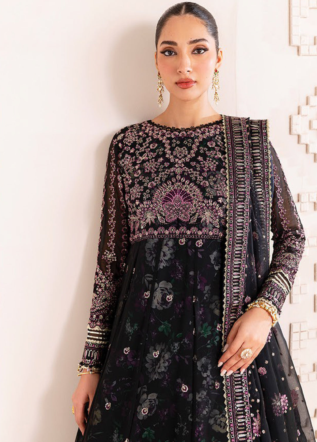 Xenia Formals Unstitched Embroidered Chiffon 3 Piece Suits XE25FU D-03 Nigira - Formal Collection