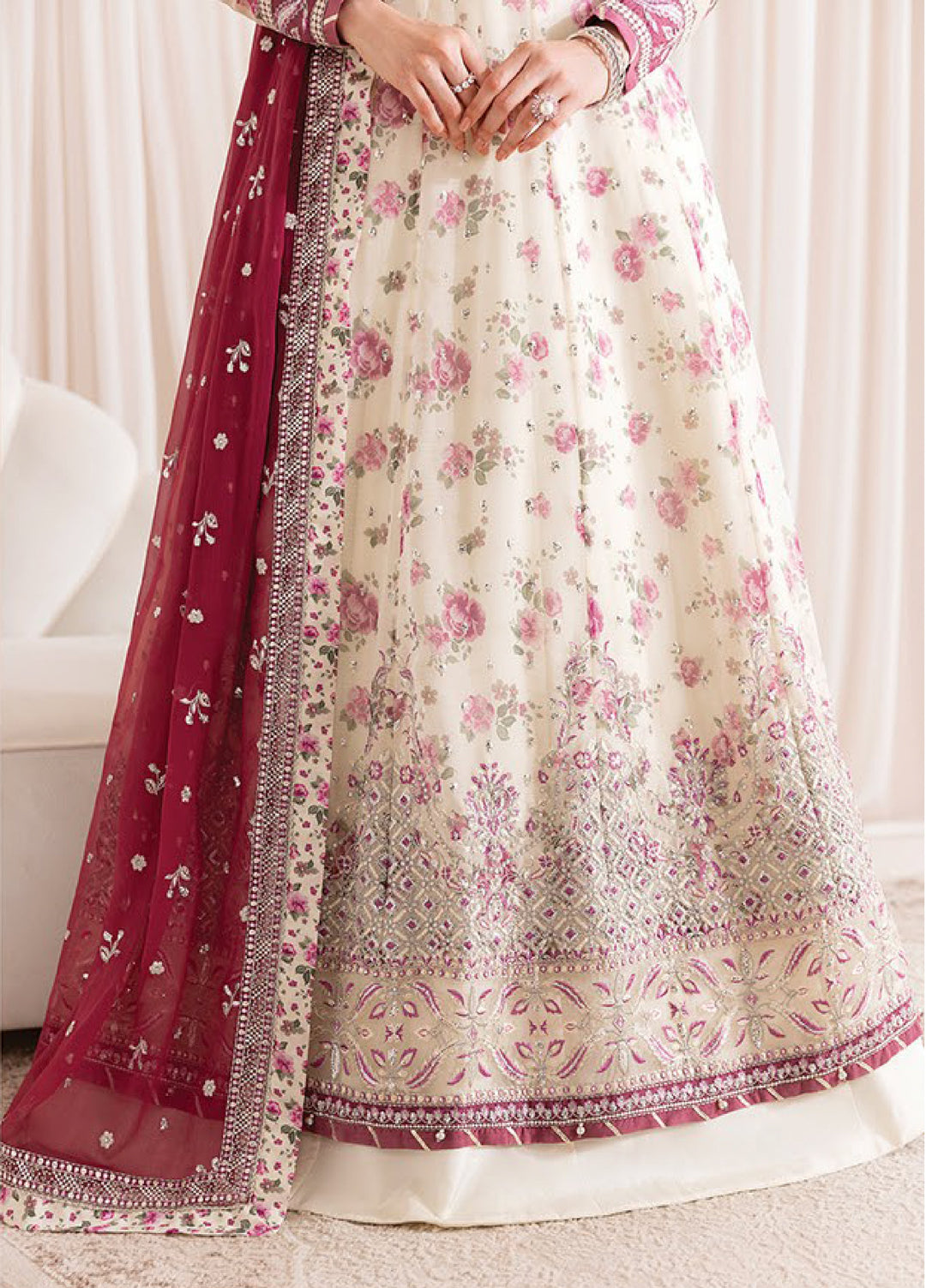 Xenia Formals Unstitched Embroidered Chiffon 3 Piece Suits XE25FU D-02 Dameera - Formal Collection