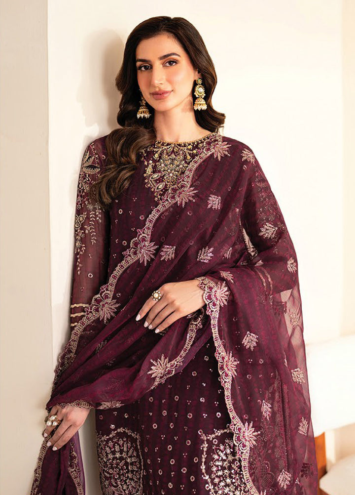 Xenia Formals Unstitched Embroidered Chiffon 3 Piece Suits XE25FU D-08 Tiya - Formal Collection