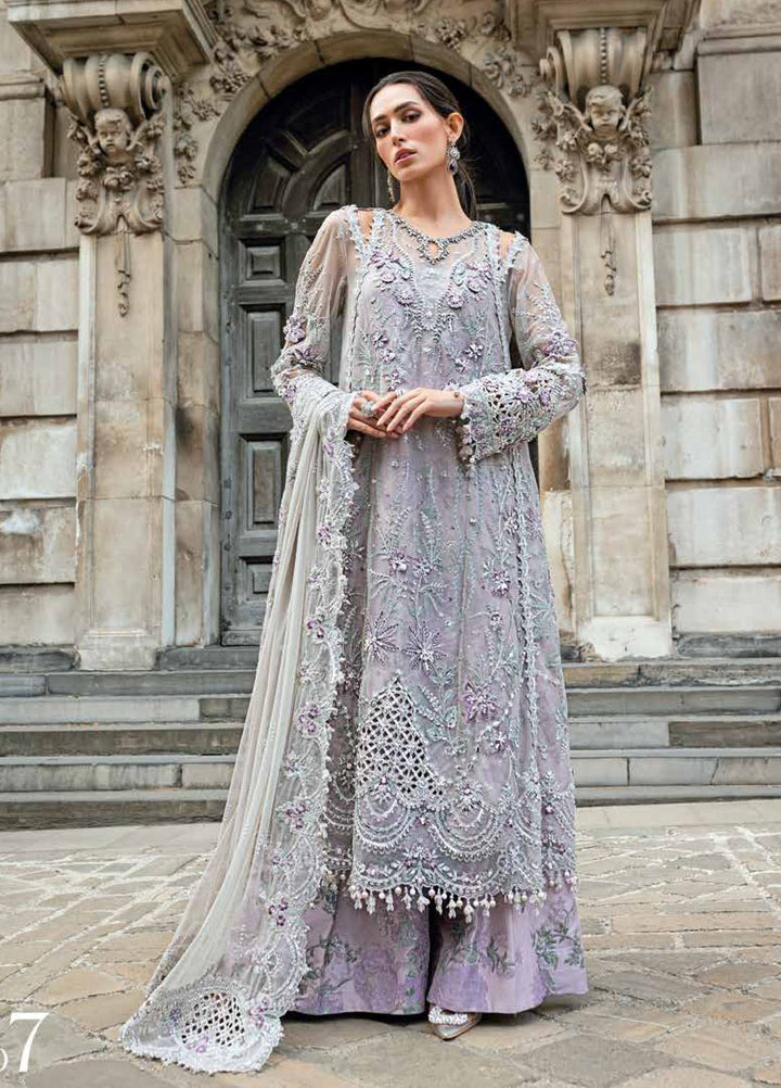 Soiree by Maria B Unstitched Net Embroidered Suits 3 Piece MB25SF D-7 - Formals Collection