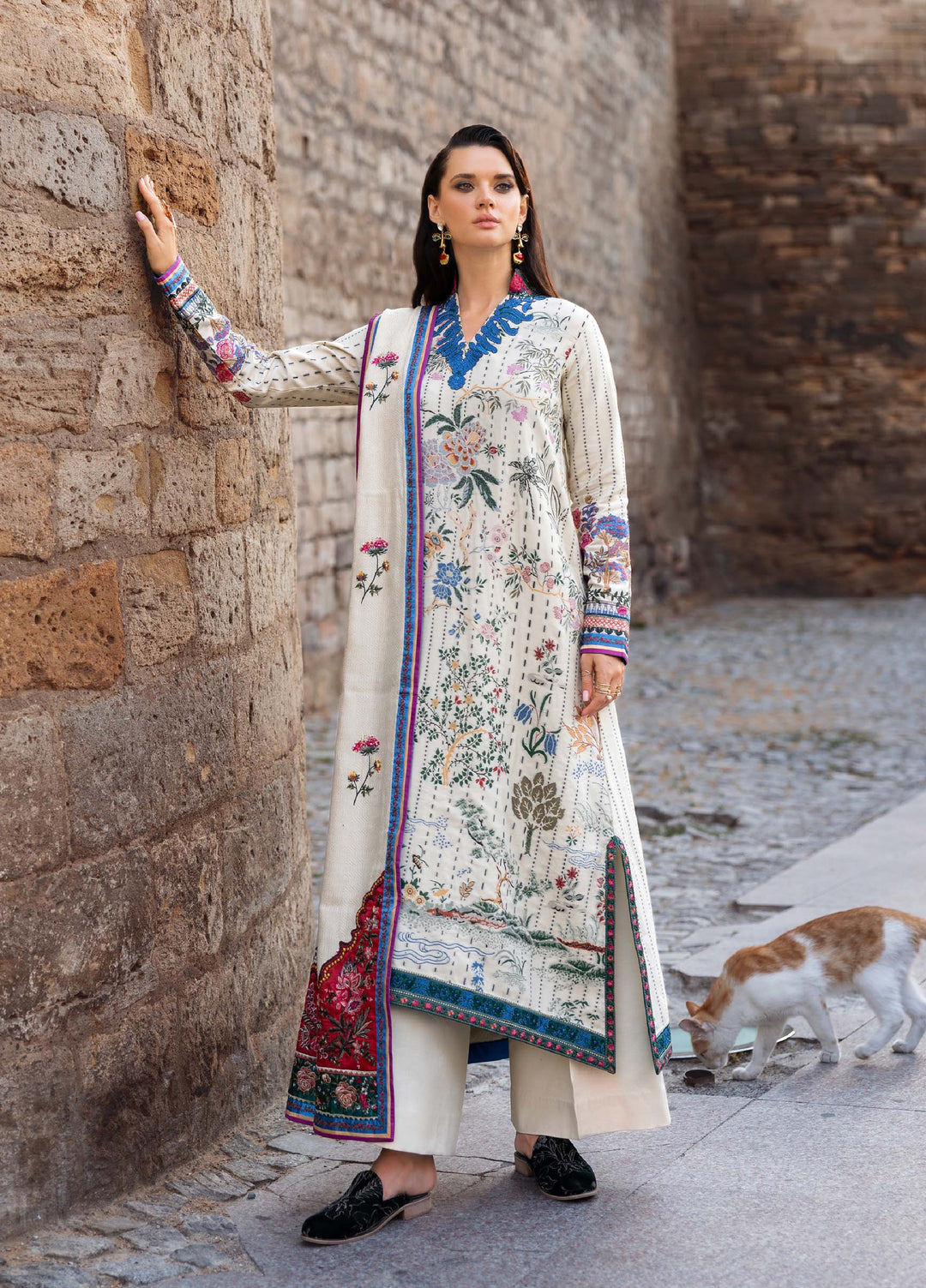 Lueur D Orient by Esmel Unstitched Viscose Suits 3 Piece EML25LW D-01 Ivoria - Winter Collection