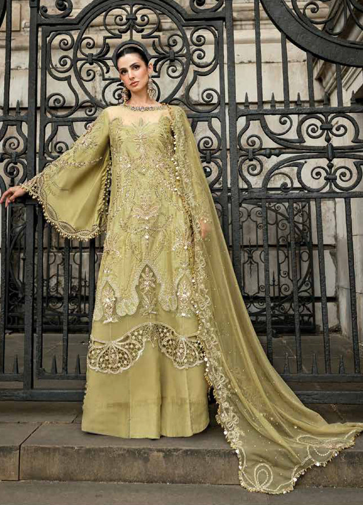 Soiree by Maria B Unstitched Raw Silk Embroidered Suits 3 Piece MB25SF D-8 - Formals Collection