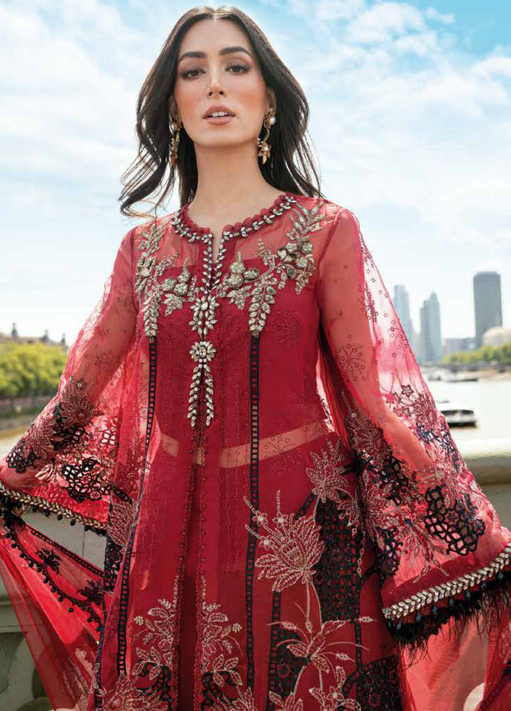 Soiree by Maria B Unstitched Net Embroidered Suits 3 Piece MB25SF D-6 - Formals Collection