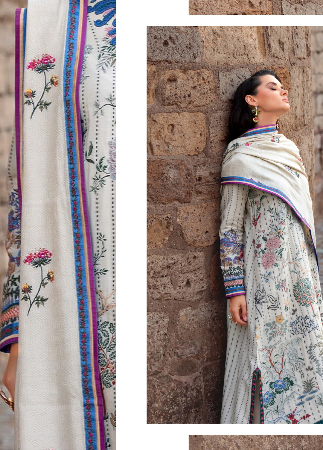 Lueur D Orient by Esmel Unstitched Viscose Suits 3 Piece EML25LW D-01 Ivoria - Winter Collection