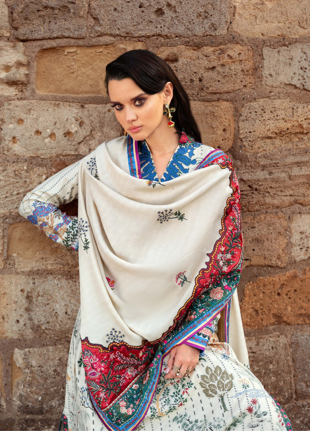 Lueur D Orient by Esmel Unstitched Viscose Suits 3 Piece EML25LW D-01 Ivoria - Winter Collection