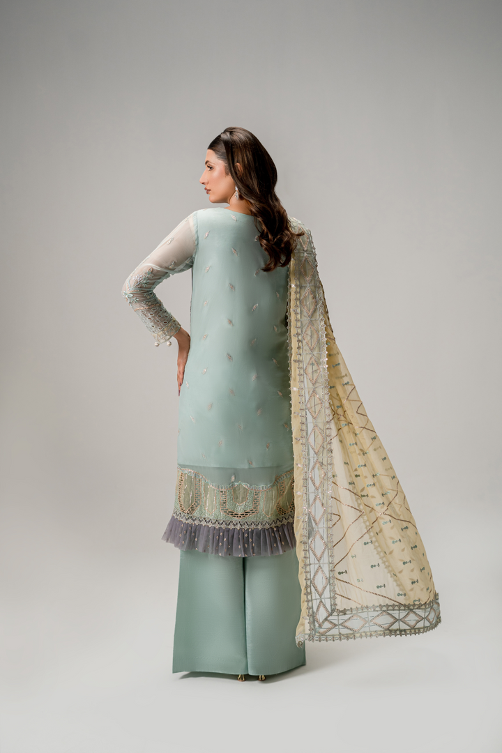 Zebtan Women Unstitched Embroidered Chiffon 3 Piece Suit AR-08 Festive Collection
