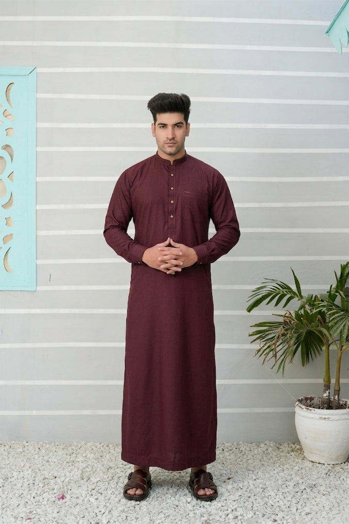 Royal Arabic Jubba by Edge Republic Mens RTW Solids Cotton Viscose 2 Piece Suit JB 018 Festive Collection