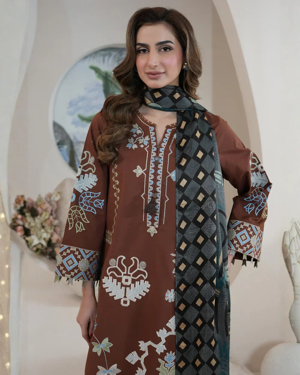 Atiya Irfan Women RTW Embroidered Lawn 3 Piece Suit SL-04 - Summer Collection