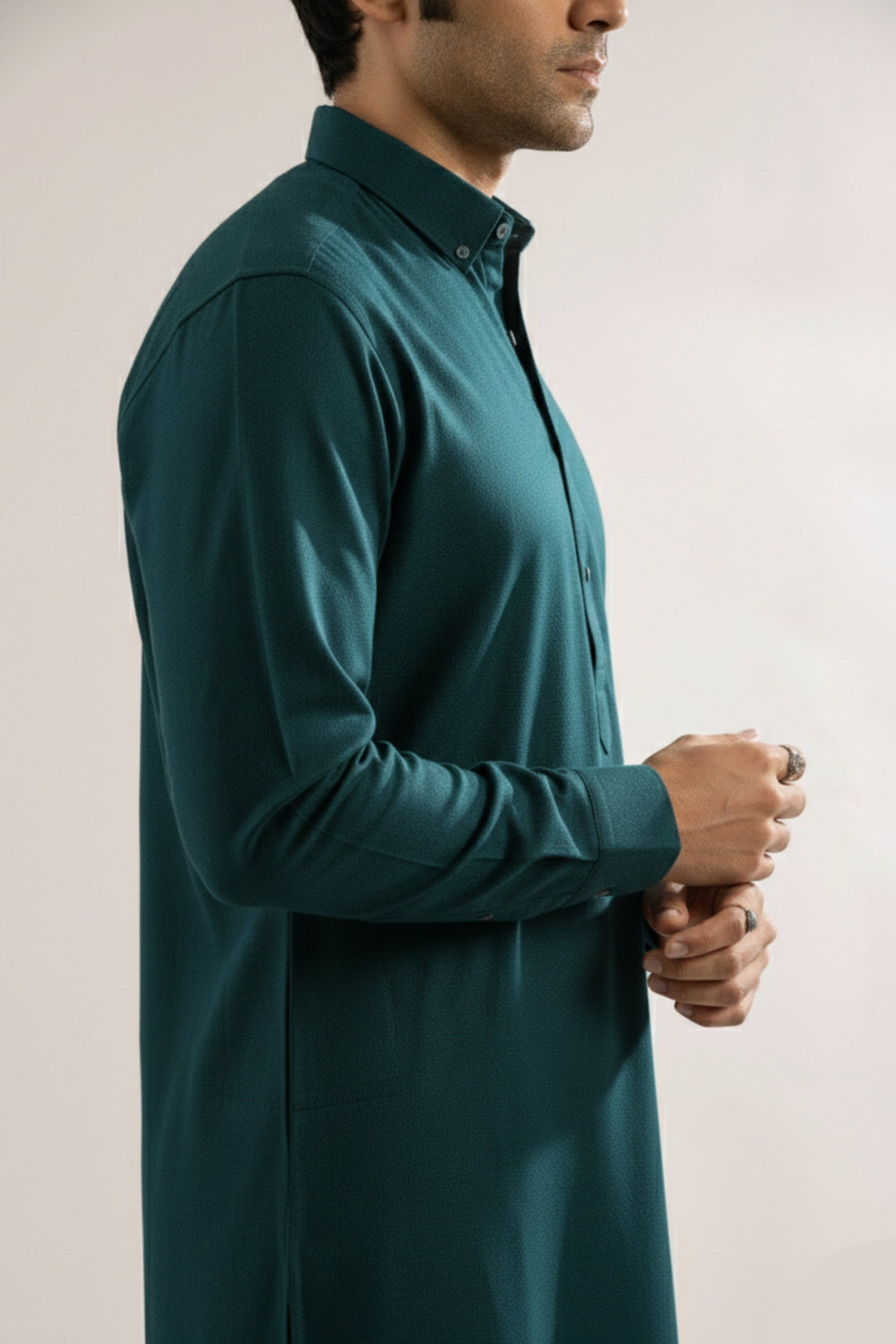 Edge Republic Mens RTW Shalwar Kameez Wash N wear Teal Green Premium  - Festive Collection