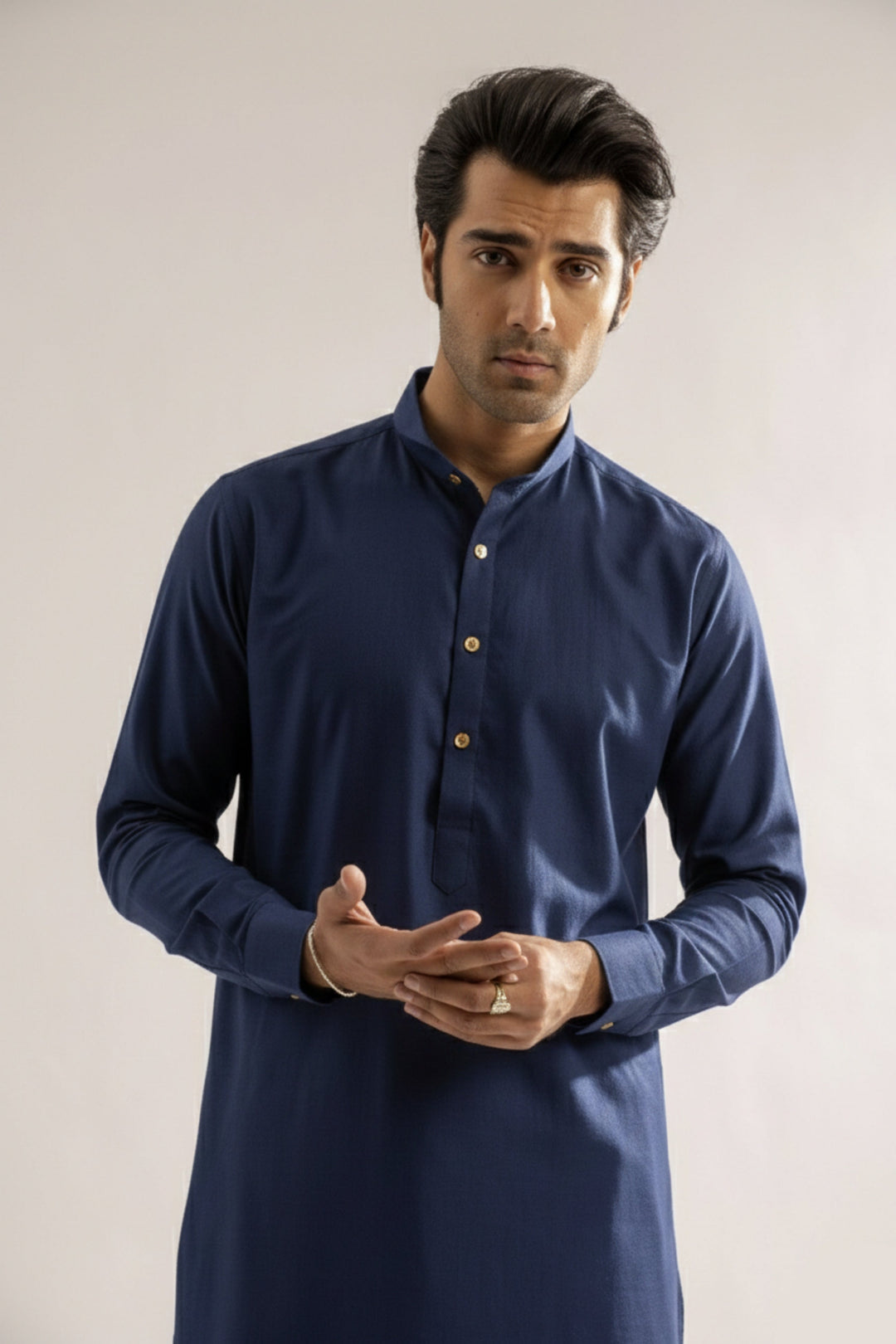 Edge Republic Mens RTW Shalwar Kameez Wash N wear Blue Premium  - Festive Collection